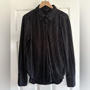 Good American Plisse Black Top Size S/M